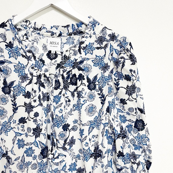 Misa Maya Mini Dress Menara Petals Blue Floral Size Small - Picture 5 of 11